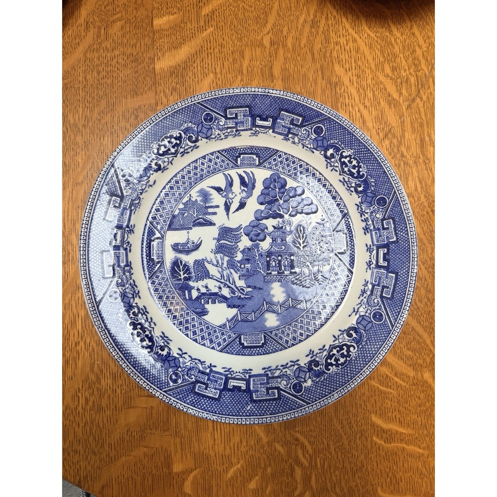 Antique Ridgway Blue Willow 10" Dinner Plate England Excellent